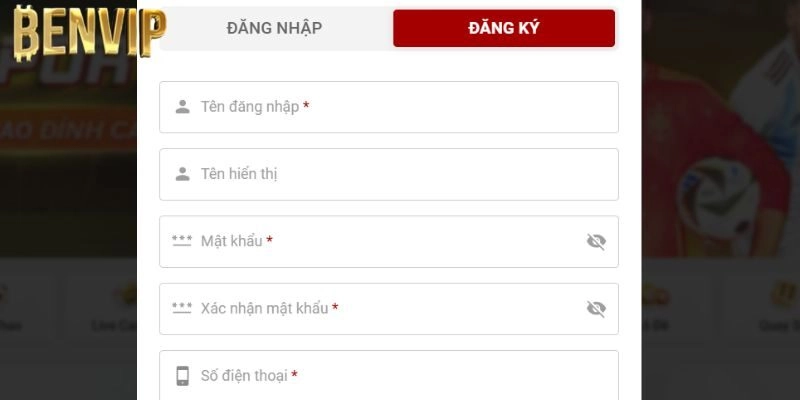 Các bước đăng ký tài khoản chính chủ nhanh tại Benvip